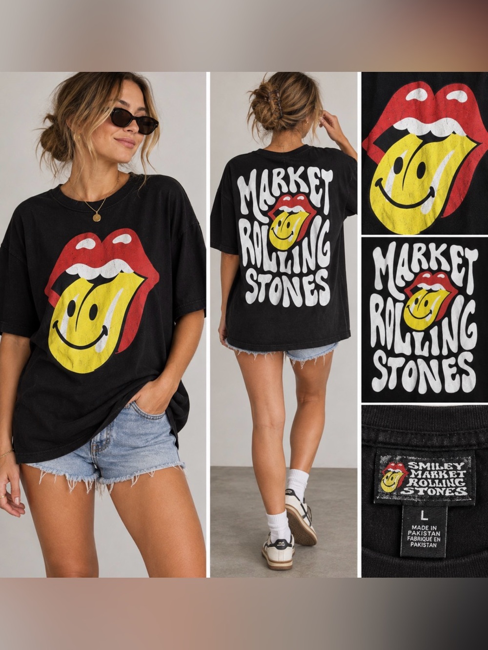 Rolling Stones band tee T-shirt  Large